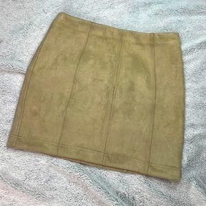 Beige Suede Mini Skirt